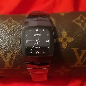 Black & Gunmetal‎ Sinobi Quartz Men's Watch New With Protective Coverings
